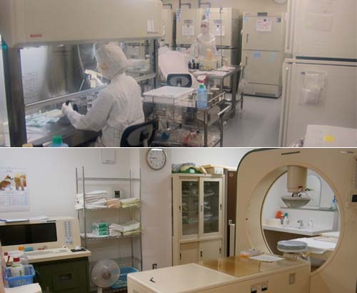 クリーン培養室(厚生省届出)と温熱療法室の画像